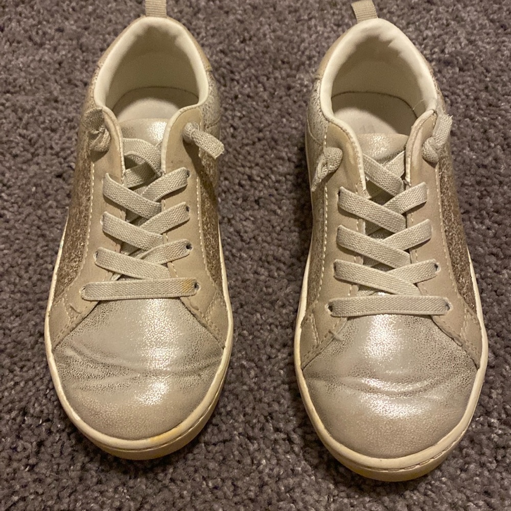 Carters size 13 gold sparkle shoes